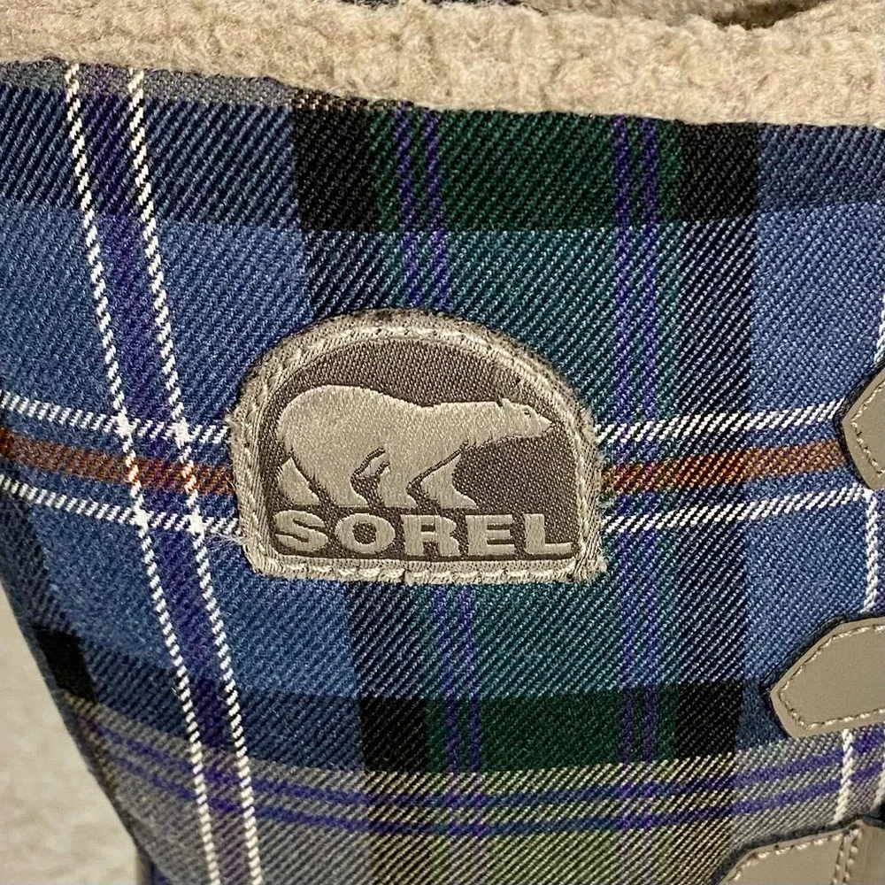 Sorel Tivoli Tall Plaid Lined Waterproof Boots Women’s Size 7